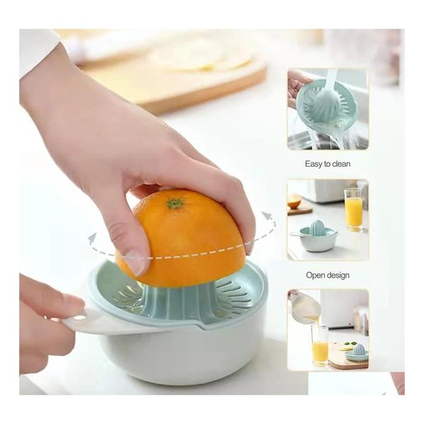 Spremiagrumi manuali Spremiagrumi portatili manuali Utensili da cucina Spremiagrumi in plastica Arancia e limone Accessori multifunzionali per spremitura di frutta Inve Dh2Eq