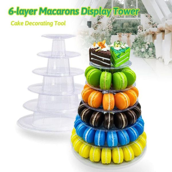 Backformen-Werkzeuge, 10,2–22,9 cm, 6-lagiger Macaron-Ausstellungsständer, Kuchen-/Cupcake-Turm-Rack, Tablett-Basen für Desserts, Tisch, Hochzeit, Ständer, Werkzeug-Dekoration