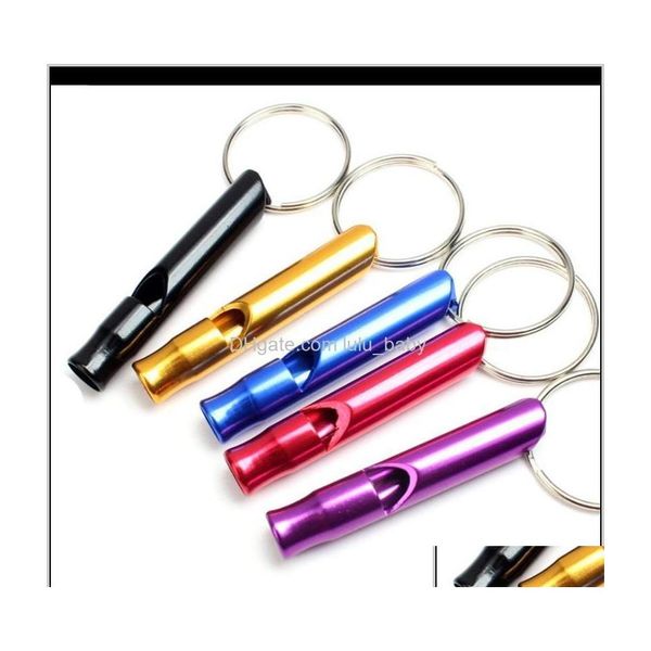 Keychains Chaelchains Fashion AessoriesMix Colors Mini Keyring de Whistle Ligante de Alumínio para Ot1IC de sobrevivência de emergência ao ar livre