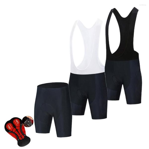 Motorradbekleidung 2022 Weiß/Schwarz Männer Radfahren Trägerhose Sommer 5D Atmungsaktive Gel Pad Fahrrad Strumpfhosen DIY Design Ropa Ciclismo Shorts