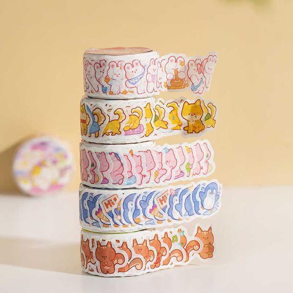 100 Stück/1 Rolle Washi-Papier Kawaii Cartoon Tier Washi Masking Tapes für Scrapbooking DIY Handwerk Material Dekoration