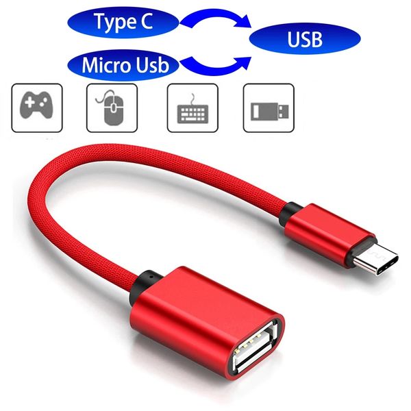 OTG Micro USB Kablo Adaptörü Veri Aktarımı Mikro USB Erkek To USB 2.0 Samsung Xiaomi HTC Android Telefon OTG Konnektörü için Bir Kadın