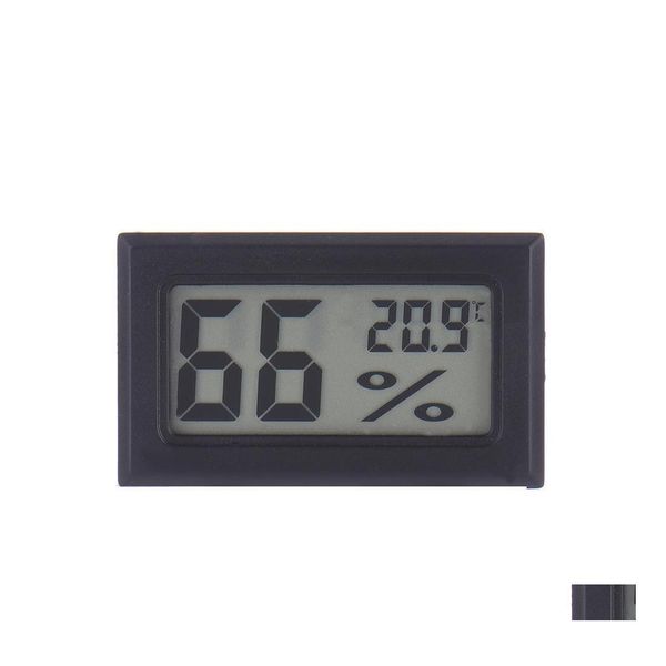Temperature Instruments 2021 Drahtloses LCD-Digital-Innenthermometer Hygrometer Mini-Temperatur-Feuchtigkeitsmessgerät Schwarz Weiß Drop Del Dh2Tp
