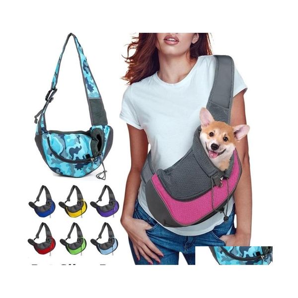 Marsupio per cani Pet Puppy Carry S/L Outdoor Travel Dog Shoder Bag Mesh Oxford Single Comfort Sling Tote Shoders Inventario Wholes Dhose