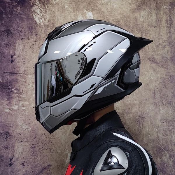 Мотоциклетные шлемы с двойными линзами, гоночный шлем, полный защитный чехол Casco Capacete в горошек