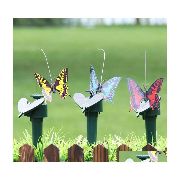 Садовые украшения садовые украшения солнечная энергия танцы на мухах бабочки трепетание вибрации Колибри летание птицы Decorat dh905