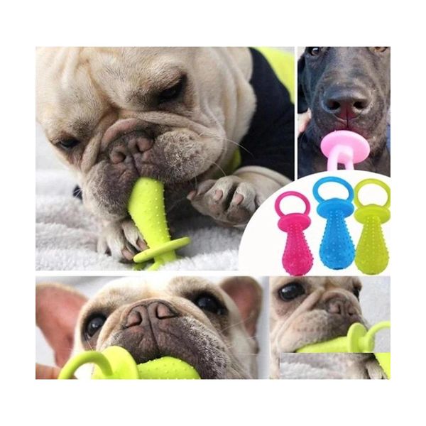 Игрушки для собак жевывают 9cmx3.7cm TPR Pacifier в форме собаки прорезывание зубов, то игрушка интерактивные зубы очищают щенки антибитовые инвентаризации Wht0k