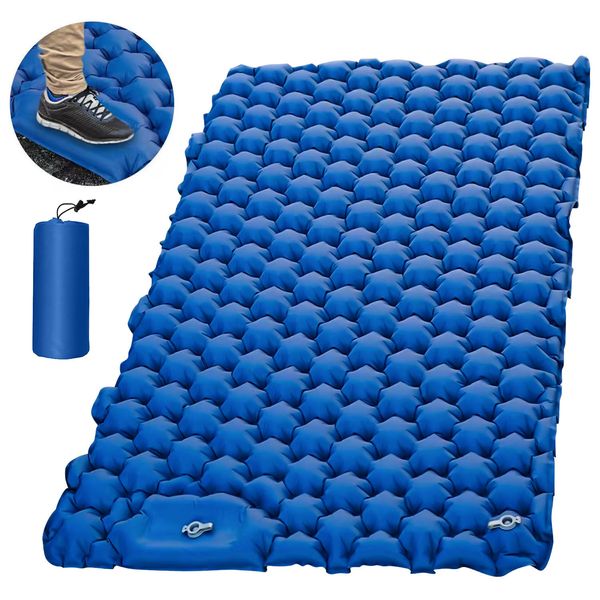 Outdoor-Pads Doppel Camping Isomatte Selbst Aufblasbare Breite Pad Nylon TUP Protable Luft Matratze Bett Wandern 221205