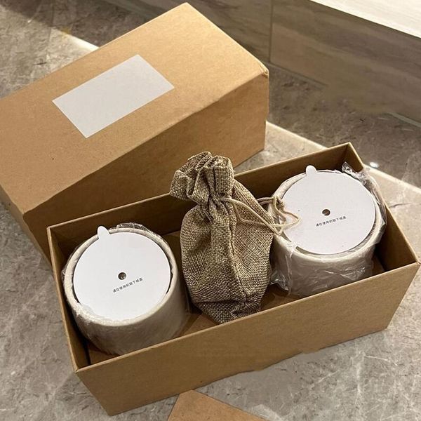 Candela profumata 273 g Set da 2 pezzi Candele profumate Bougie Odore di lunga durata Cera profumata piantabile in ceramica 2 pezzi Profumo solido Deodorante ambientale Incenso