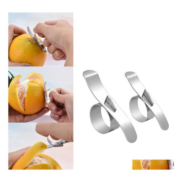 Obst Gemüse Werkzeuge Werkzeuge 304 Edelstahl Orange Zitronenschäler Einfach Öffnen Zitrusfrüchte Slicer Küchenhelfer Inventar Wholes Dhmeh