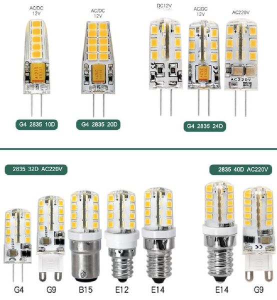 G4 72D Светодиодные луковицы Силиконовый кукурузный свет AC 12V 220V G9 E12 B15 спальня гостиная в помещении в помещении.