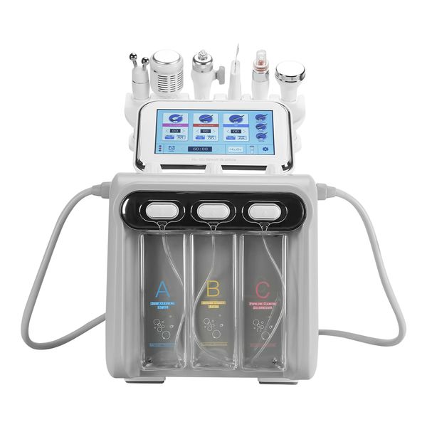 Equipamento de beleza multifuncional 6 IN1 H2-O2 Hydro Dermoabras￣o RF Bio-Lifting Spa Facial Ance Pore Ferramenta de Limpador Hidrafacial