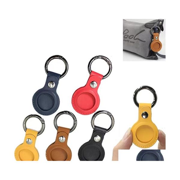 Party Favor Favor Leder Schlüsselanhänger Case Schutzhülle Er Bumper Tracking Zubehör Kratzfest Air Tag Schlüsselanhänger Halter Erfinder Dhstl