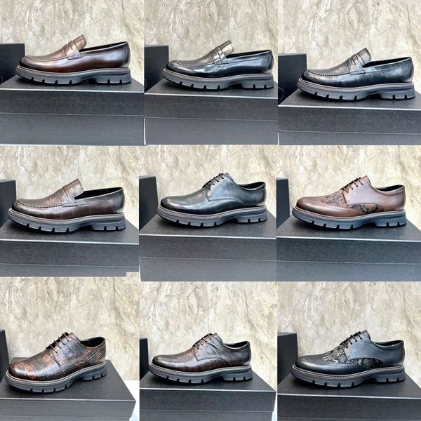 2022 Design di lusso Moda Scarpe eleganti da uomo Nero marrone Vera pelle Punta a punta Uomo d'affari da uomo Scarpe stile britannico Scarpe stringate comfort casual taglie 38-45