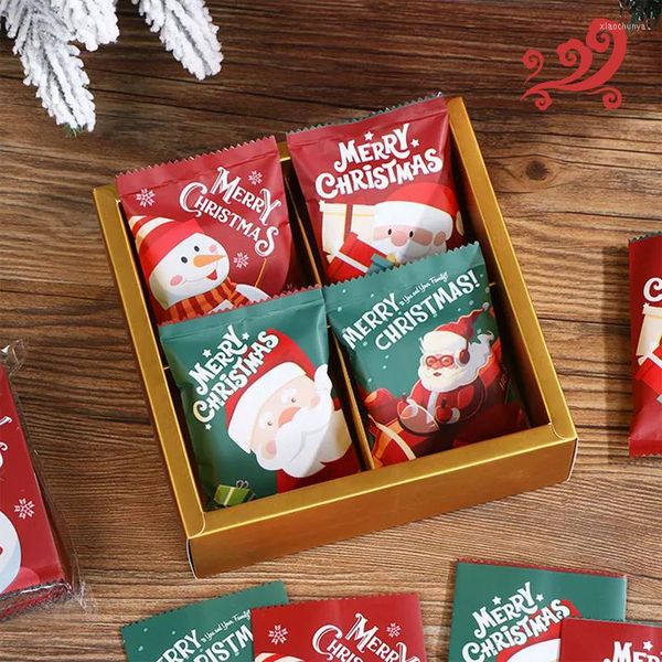 Подарочная упаковка рождественские пакеты с печеньем Санта -мешка маленькая конфеты Упаковка сладкого рождественского украшения 2023 год