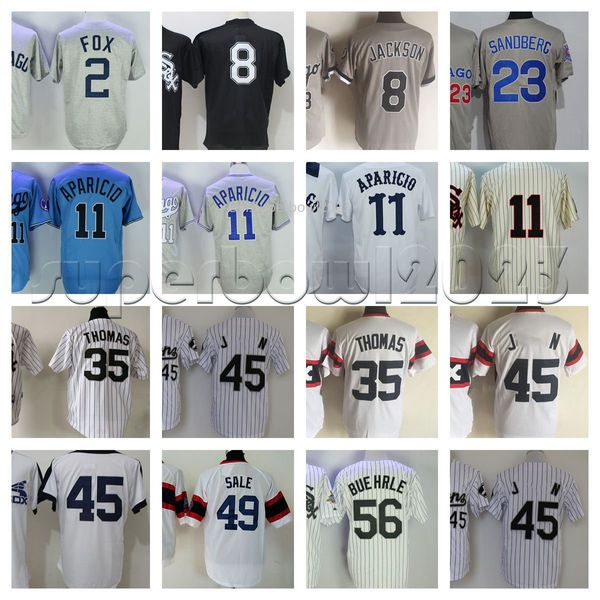 Nellie Fox Vintage Herren Baseball Jersey 1960 8 Grauer Pullover 23 Robin Ventura 35 Frank Thomas 45# 49 Sale 56 Buehrle 72 Fisk Shirts 11 Luis Aparicio 1959 1976 Trikots