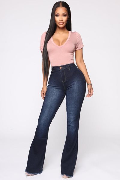 Женские джинсы женщины джинсовые брюки с высокой талией Slim растягиваются повседневная бутка, оптовая цена 221206
