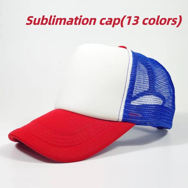 wholesale Berretto da baseball cappello da camionista sublimazione Rifornimento del partito vuoto Trasferimento di calore Personalizzato con logo Stampa Cappellini da camionista Cappello a rete Schiuma ricamata 012