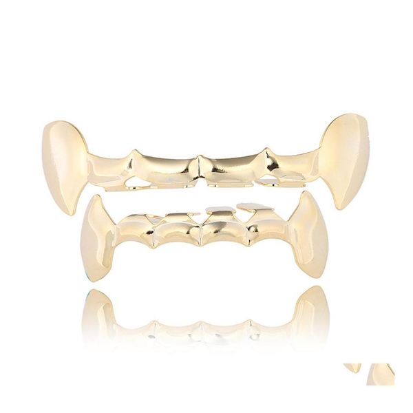 Grillz Dental Grills Hip Hop vergoldet Singer Star Hiphop Fangs Zähne Grillz Oben Unten Halloween Party Geschenk Dental Dekorative Br Dhljs