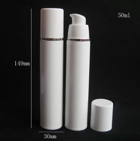 15 ml 30 ml 50 ml Bottiglia di pompa airless bianca di alta qualità Campione da viaggio Dispenser di crema cosmetica per la cura della pelle ricaricabile Contenitore di imballaggio per lozione PP