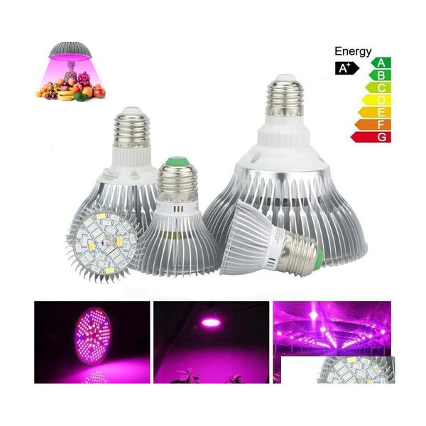 Büyüme Işıkları E27 LED LIGHT LIGHT 6W 10W 30W 50W 80W FL Spectrum LEDS Işıklar Kapalı Bahçe Bitkileri İçin 85265V BBS Çiçek Damlası Teslimat Li OT7YJ