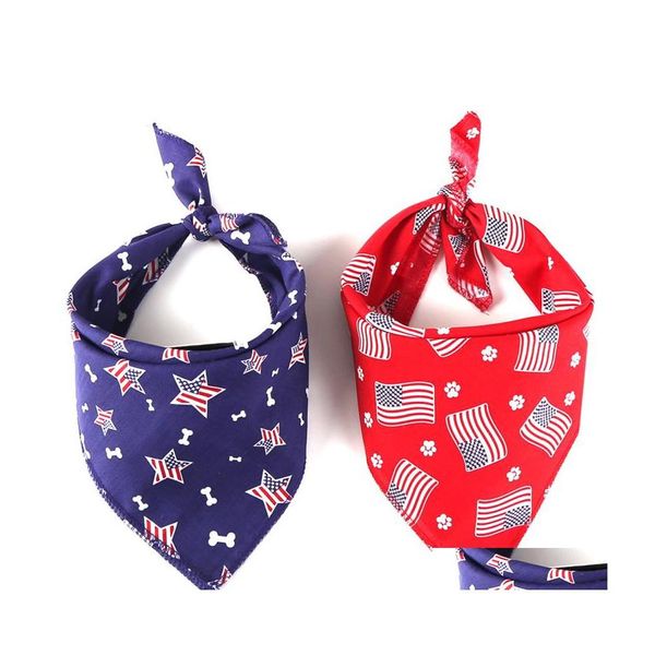 Hundebekleidung Amerikanische Flagge Katze Hund Bandana Lätzchen Schal Kragen Haustier Halstuch Speichel Handtuch für kleine mittelgroße große Hunde 5739 Q2 Drop De Dhzcv