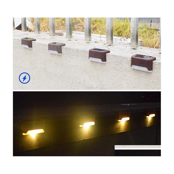 Lâmpadas de parede externa Luzes de deck solar Pedal Light Outdoor à prova d'água Cerca LED adequada para terraços escadas de escadas e degraus e dro otbev