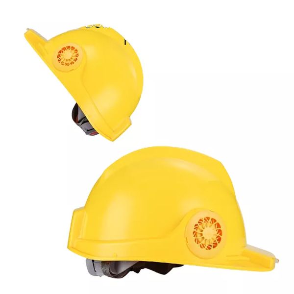 Summer Ventilation Construção Capacete de capacete duplo chapéu de ventilador com lítio carregamento de bateria Hard -chapéu