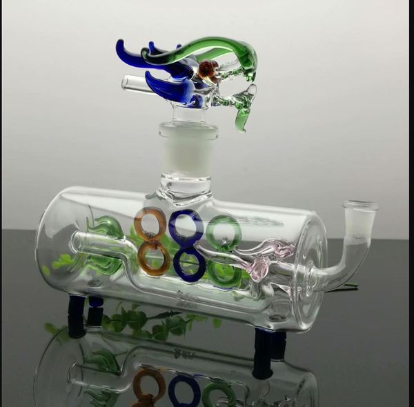 Кальяны курящие трубы перемещаются табачные трубы Классическая красочная большая крупная горизонтальная трубка 8-образная вода дракона и бутылка для дыма