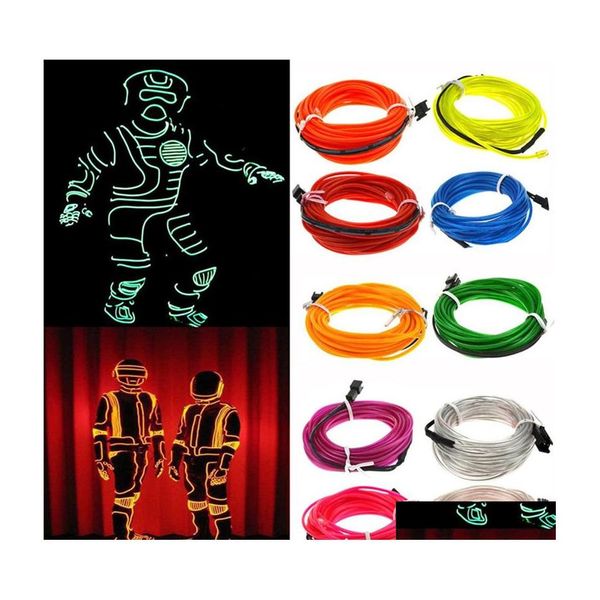 Insegna al neon a LED Luci a corda flessibili a LED El Wire Strip Rope Glow Decor Lampada al neon Strisce di luce fredda Linea Lampade per decorazioni interne Dr Otc2H