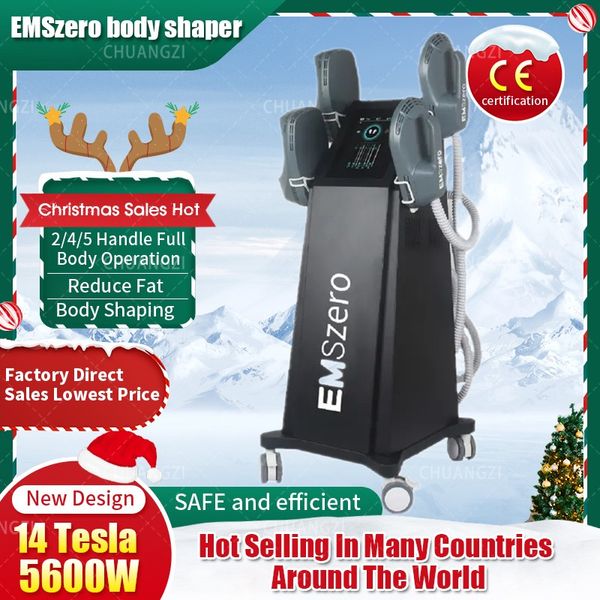 Macchina per massaggi elettrica 14 Tesla Hi-Emt Body Styling Riduzione del grasso Emszero con impugnatura 2/4/5 per costruire muscoli RF I saloni di bellezza pelvici devono avere