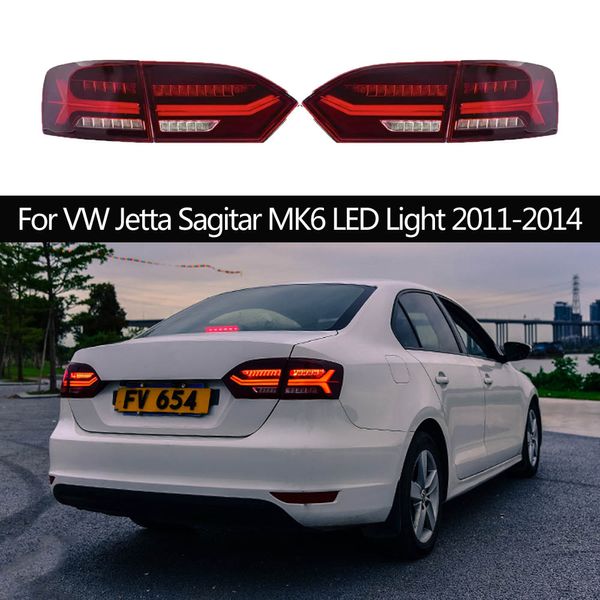 Auto-Beleuchtungszubehör, Rücklichter-Baugruppe, dynamische Streamer-Blinker-Anzeige, Rückleuchte für VW Jetta Sagitar MK6, LED-Licht 2011–2014, Bremslichter