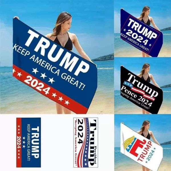 Toalhas de praia de banheiro febricas rápidas e secas Presidente Trump Towel US Flag Fatch Mat Cobertoras de areia para chuveiro de viagens Nada de atacado