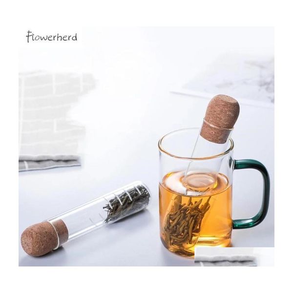 SITERS TEA SITERS TECA DESIGN Creative Glass Tube Design Filtro Filtro Accessori per cucina Herb Inventario Deliverità all'ingrosso Casa DHS9B DHS9B