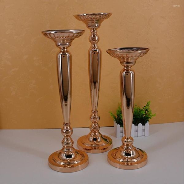 Decoração de festa 10 PCs/lote clássico de metais cenas de ouro Tabel de casamento Principal de eventos Central Vase Stand Rack