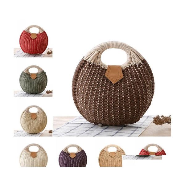 Bolsas de joalheria bolsas bolsas de joias bolsas de joias de ninho de ninho bolsa de ver￣o praia mulher st womens rattan saco 2735 t2 entrega de gota pa dhnfy