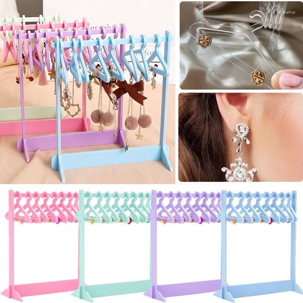 Schmuck Beutel Mini Kleiderbügel Rack Ohrring Display Stand Große Kapazität Lagerung Show Case Haken Für Mädchen DIY Geschenke