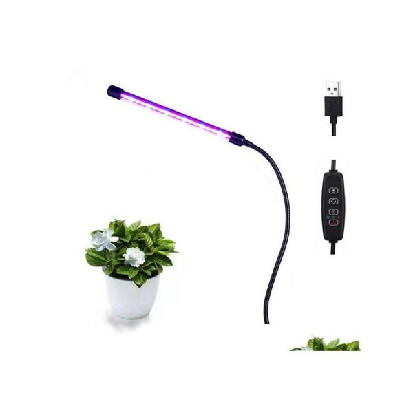 Altre forniture da giardino Forniture da giardino Pianta da interno ad alta potenza a 20 led Coltiva la luce con timer 3/9/12 ore Piano di spettro Fl alimentato tramite USB Dhkob