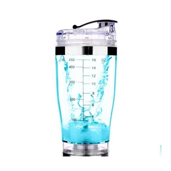 Bottiglie d'acqua Shaker elettrico per proteine Frullatore Bottiglia d'acqua Movimento Matic Vortex Tornado 450Ml Bpa Miscelatore staccabile Tazza 352 R2 Drop Dhxrw