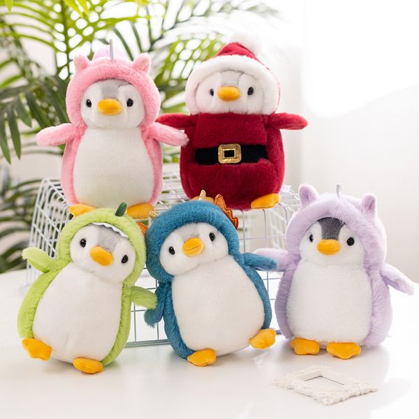 20 cm weicher Pinguin, verwandelt sich in Einhorn, Dinosaurier-Kaninchen, Peluche-Spielzeug, Baby-Geburtstagsgeschenk, Party, Kawaii-Pinguin-Plüsch-Fingerpuppe