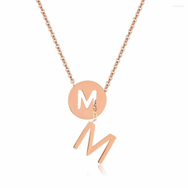 Colares pendentes Moda Love Cadeia redonda Monga M Letter Mollo Tassel Colar de ouro rosa cor de ouro inoxidável Mulheres Party Christmas Gift