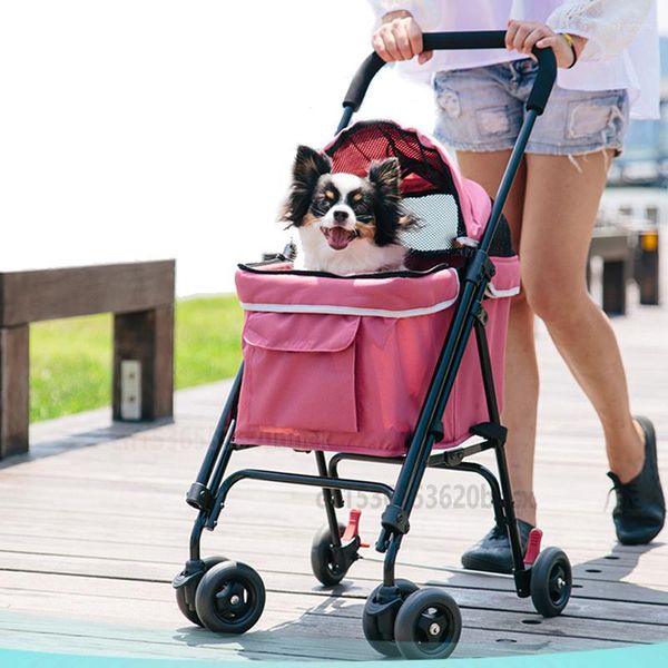 Köpek Araba Koltuğu Taşınabilir Katlanır Evcil Hayvan Sepeti Kedi Teddy Compact Dört Tekerlekli Dış Mekan Dişli Out Işık Alanı