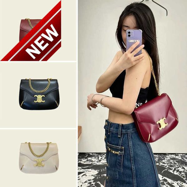 Bolsas de grife feminina 2023 verão novo arco triunfal axileiro de couro pequeno quadrado quadrado antigo French Stick Chain Tofu Factory Direct Sales