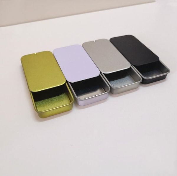 Оптовая слайд -топ прямоугольные металлические жестяные контейнеры для конфет для ювелирных украшений таблетки