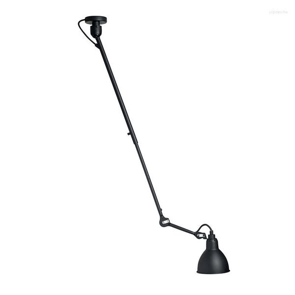 Lampada a parete Stile industriale in ferro battuto mablack swing braccio lungo braccio regolabile luce soffitto con tonalità conica rossa nera / bianca