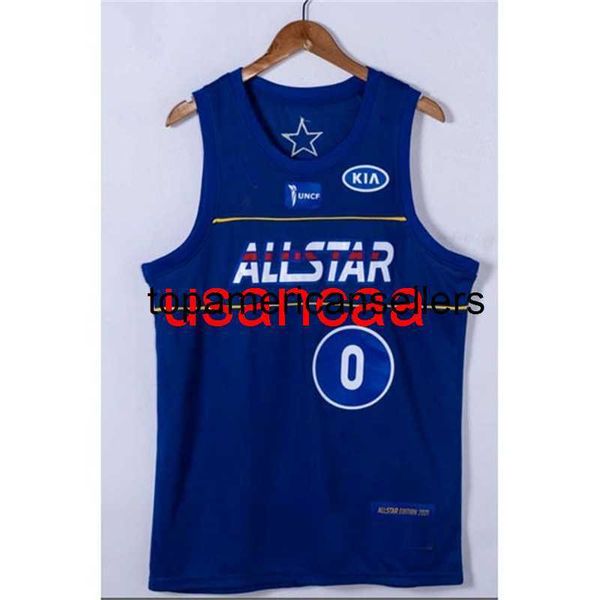 Tüm Nakış 9 Stil Jersey 0# Tatum All Star Blue Basketball Forması Herhangi Bir Sayı Adı XS-5XL 6XL