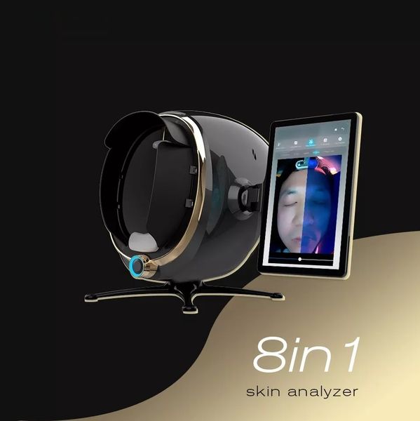 Sistema de diagnóstico 7 em 1 Analisador de pele 3D profissional inteligente Moji Digital AI Máquina de análise de cabelo e pele Dispositivo analisador de pele facial
