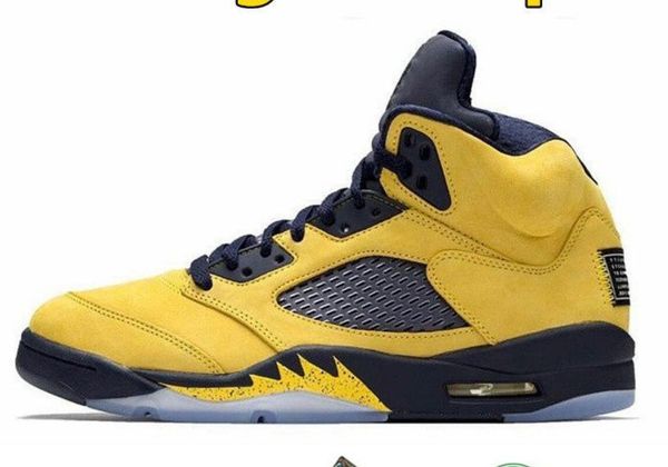 Mit Box Jumpman 5 Basketballschuhe 5s Michigan Insprie Herren Trainer Sport Sneakers Größe 6 6,5 7 7,5 8 8,5 9 9,5 10 10,5 11 11,5 12 12,5 13 13,5