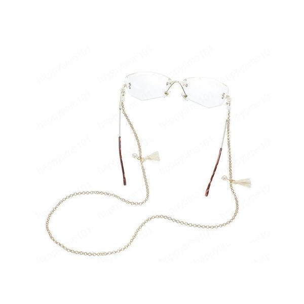 Cadeias de ￳culos de ￳culos Correntes de ￳culos de ouro para mulheres Taquel Pearl Moda Moda Strap Sol Glasses Cords Acess￳rios casuais Drop Drop E dhlf7