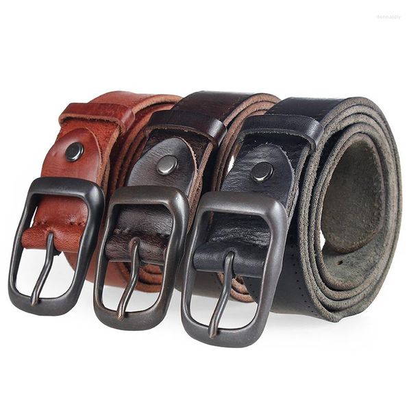 Celra Men Belt Leather Celure 3.2 Curra da calça casual da moda de fivela larga com banda de cintura e mulher pura de cintura real